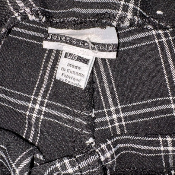 Jules & Leopold Black Plaid Tie Waist Pants Size L Work Career Pants - Picture 8 of 9